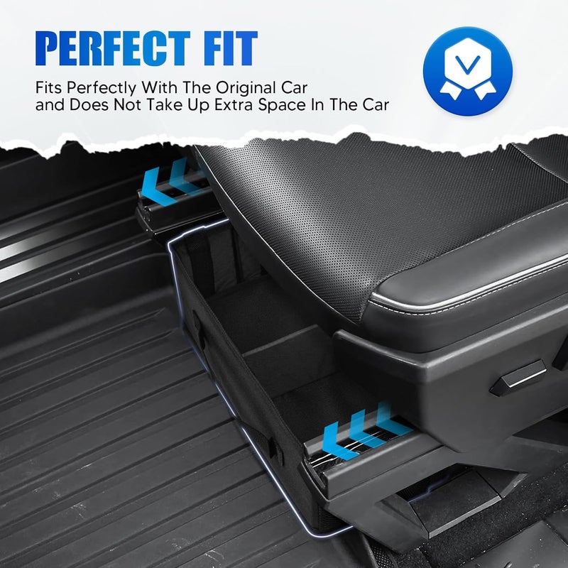 AUTOFIT Cybertruck 1st Row Under Seat Front Storage Box 2PCS - Truck Under Seat Tool Box for 2024 Tesla Cybertruck with Removable Dividers, 600D Oxford Cloth, Cybertruck accessories Mesh Organizer - Image 5